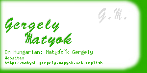 gergely matyok business card